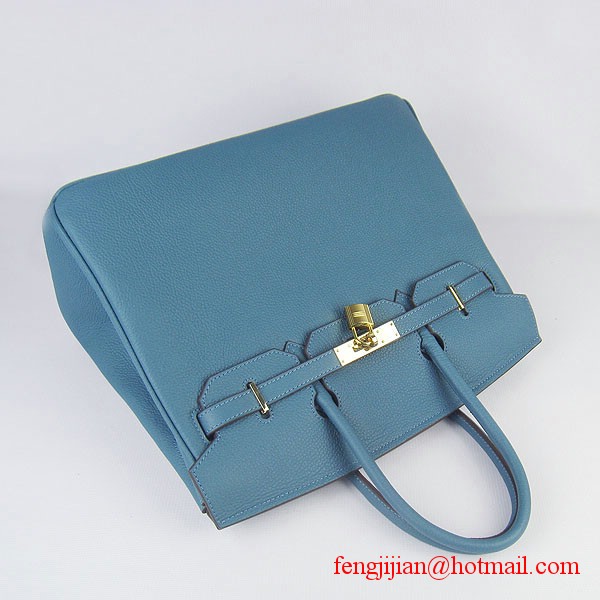 Hermes Birkin 35cm Tendon Veins Leather Bag Blue Gold Hardware Hermes Birkin 35cm Tendon Veins Leather Bag Blue Gold Hardware